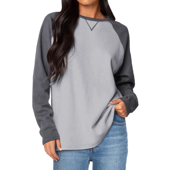 Women's Vintage Geometry Pattern Printed Casual Cotton Waffle Knit Sweatshirt
