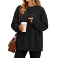 thumbnail image 1 of TEMOFON Sweatshirt for Women Fleece Lined Womens Sweatshirt Crewneck Long Sleeve Pullover Soft Warm Black Casual Winter Sweatshirt XXL, 1 of 9