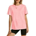 thumbnail image 1 of TEMOFON Womens Shirts Solid 100% Cotton Crew Neck T Shirts for Women Summer Casual Short Sleeve Soft Basic Tops 2XL, 1 of 9
