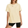 thumbnail image 1 of TEMOFON Womens Shirts Summer 100% Cotton Crew Neck Short Sleeve Tshirts for Women Casual Loose Soft Basic Tops 2XL, 1 of 9