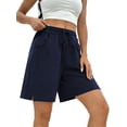 thumbnail image 1 of TEMOFON Womens Shorts Summer Wide Leg Elastic Waist Drawstring Sweat Shorts with Pockets Casual Loose Shorts L, 1 of 8