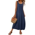 thumbnail image 1 of TEMOFON Womens Summer Dresses Scoop Neck Sleeveless Casual Flowy Sundresses Dress with Pockets Maxi Dresses, 1 of 9