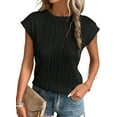 thumbnail image 1 of TEMOFON Womens Summer Tops Short Sleeve Shirts Casual Loose Tee Crew Neck Tshirt for Women Trendy Black Blouses, 1 of 1