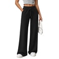 thumbnail image 1 of TEMOFON Womens Sweatpants Wide Leg Sweat Pants Elastic Waisted Casual with Pockets Drawstring Workout Pants, 1 of 8