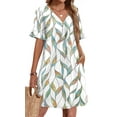 thumbnail image 1 of TEMOFON Womens T Shirt Dresses Summer Short Sleeve Sundress with Pocket Casual Swing Dress Fashion V Neck Midi Dresses, 1 of 8