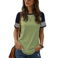 thumbnail image 1 of TEMOFON Womens Tops Short Sleeve Crewneck Tshirts Casual Summer Blouse Loose Tunics Top Olivegreen Comfortable Tees, 1 of 7
