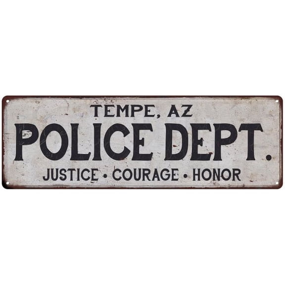 TEMPE, AZ POLICE DEPT. Home Decor Metal Sign Gift 8x24 108240012128