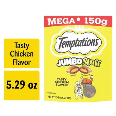 TEMPTATIONS Jumbo Stuff Crunchy and Soft Cat Treats Tasty Chicken Flavor, 5.3 oz. Pouch