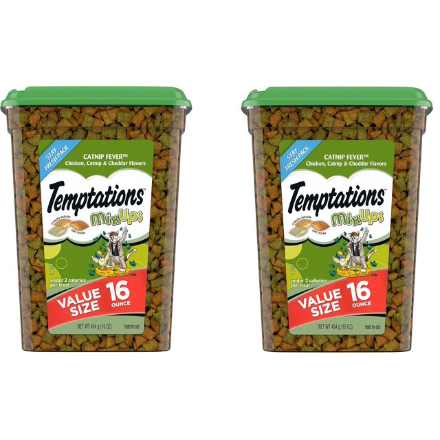 TEMPTATIONS MIXUPS Crunchy and Soft Cat Treats Catnip Fever Flavor, 16