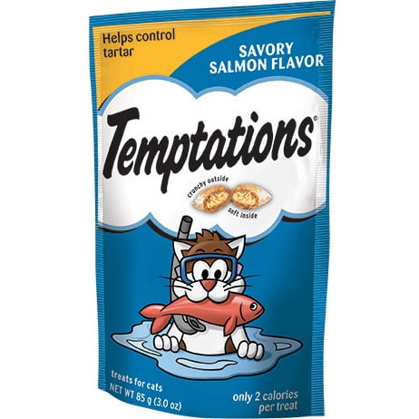 TEMPTATIONS Savory Salmon Classic Cat Treats,3.45 Oz.