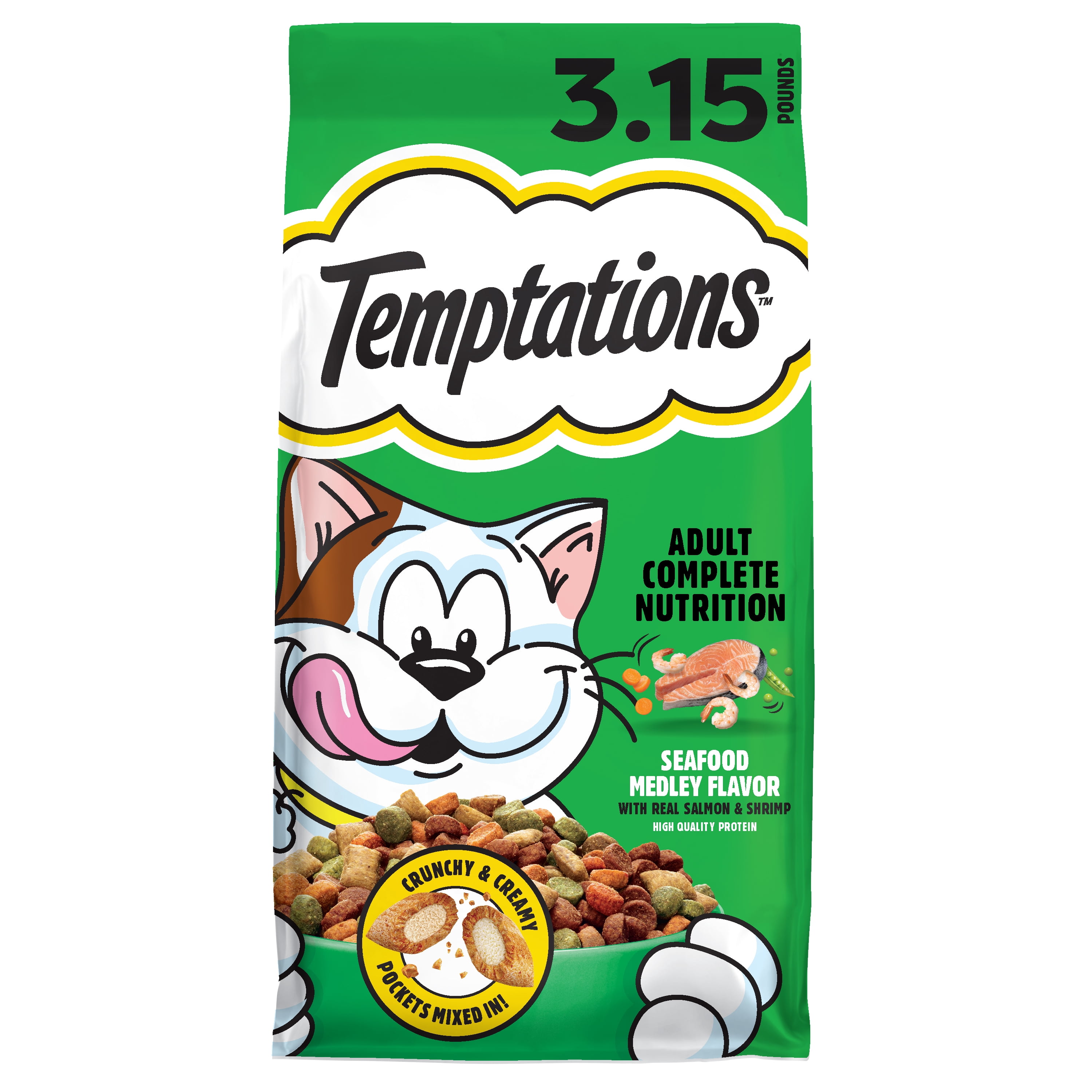 Temptations Seafood Medley Flavor Dry Cat Food, 3.15 Lb Bag