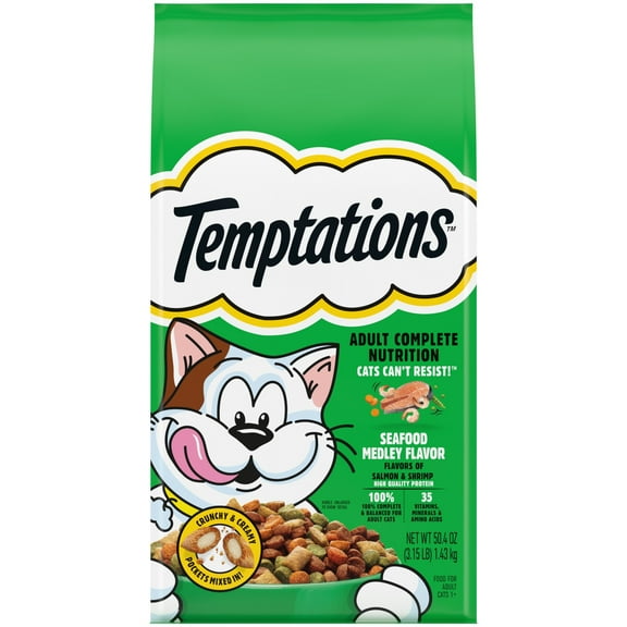 Temptations Seafood Medley Flavor Dry Cat Food, 3.15 Lb Bag