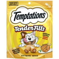 TEMPTATIONS Tender Fills Roasted Chicken Flavor Soft Chew Treats for Adult Cats, 4.6 Oz Pouch