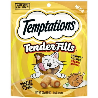 TEMPTATIONS Tender Fills Roasted Chicken Flavor Soft Chew Treats for Adult Cats, 4.6 Oz Pouch