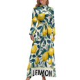 thumbnail image 1 of TEMU Lemon Grove Print Women's Long Dress Long Sleeves Dress Vintage Dresses Party Maxi Dress High Waist Dress, 1 of 1