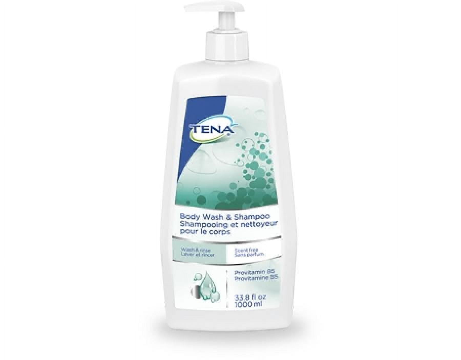 TENA Body Wash and Shampoo - 1,000 milliliter Pump Bottle, Unscented, 1 Count