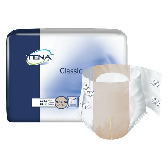 TENA Classic Adult Incontinence Brief XL Moderate Absorbency 67750, 100 Ct