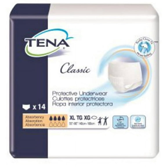 TENA Classic Adult Underwear Pull On X-Large Disposable Moderate Absorbency, 72516 - Case of 56