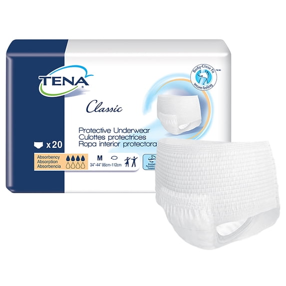 TENA Classic Medium Moderate Absorbency Pull-Up Adult Briefs, 20 Ct