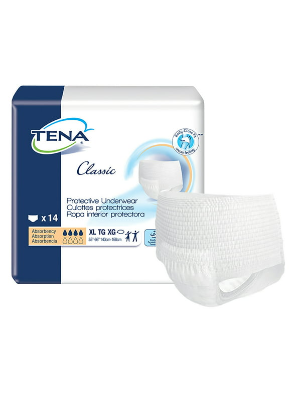TENA Classic Protective Underwear, Incontinence, Disposable, XL, 14 Ct