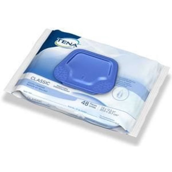 TENA Classic Washcloths: 48 Count, 8" x 12-1/2", Mildly Scented