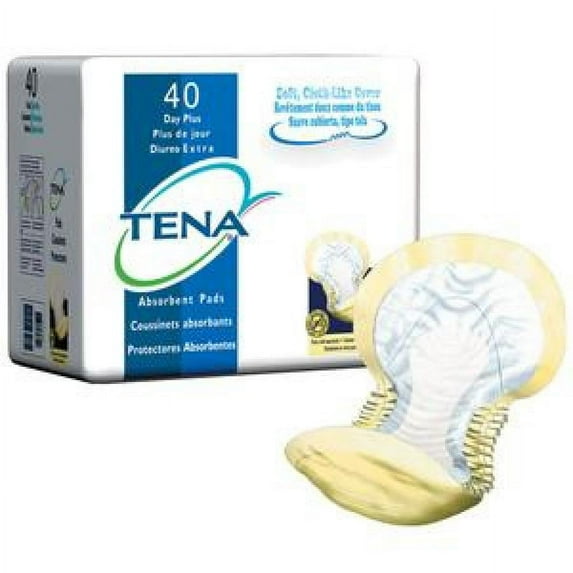 TENA Day Plus Incontinence Pad, Unisex, 24 Inch Length, Heavy Absorbency, 40 Count