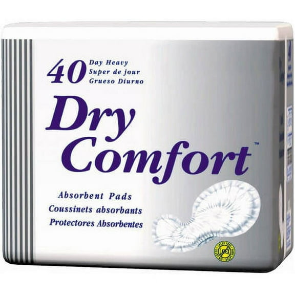 TENA Dry Comfort Day Heavy Absorbency Pads, 40 count, (Pack of 2)