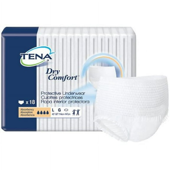 TENA Dry Comfort Underwear, Moderate Absorbency, Large, 72 Count