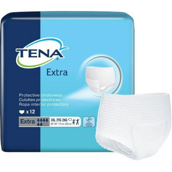 TENA Extra Underwear, Moderate Absorbency, 2X-Large, 12 Count