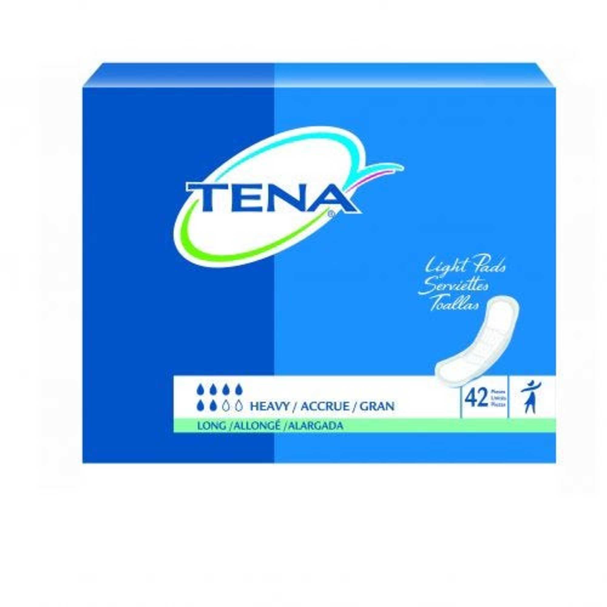 TENA Heavy Absorbency Long Pad: 42 Count White - Walmart.com