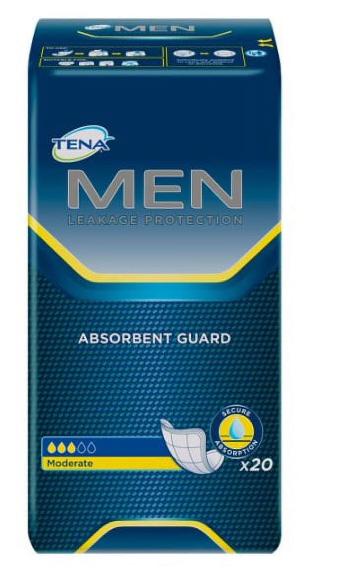 TENA Incontinence Guards for Men, Moderate Absorbency 20 ct (Pack of 2)