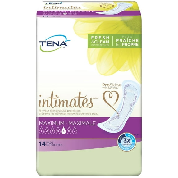 TENA Incontinence Pads for Women, Heavy, Regular, 14 Count (Pack of 6)