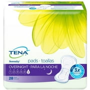 TENA Incontinence Pads for Women, Overnight 28 ea Pack of 3