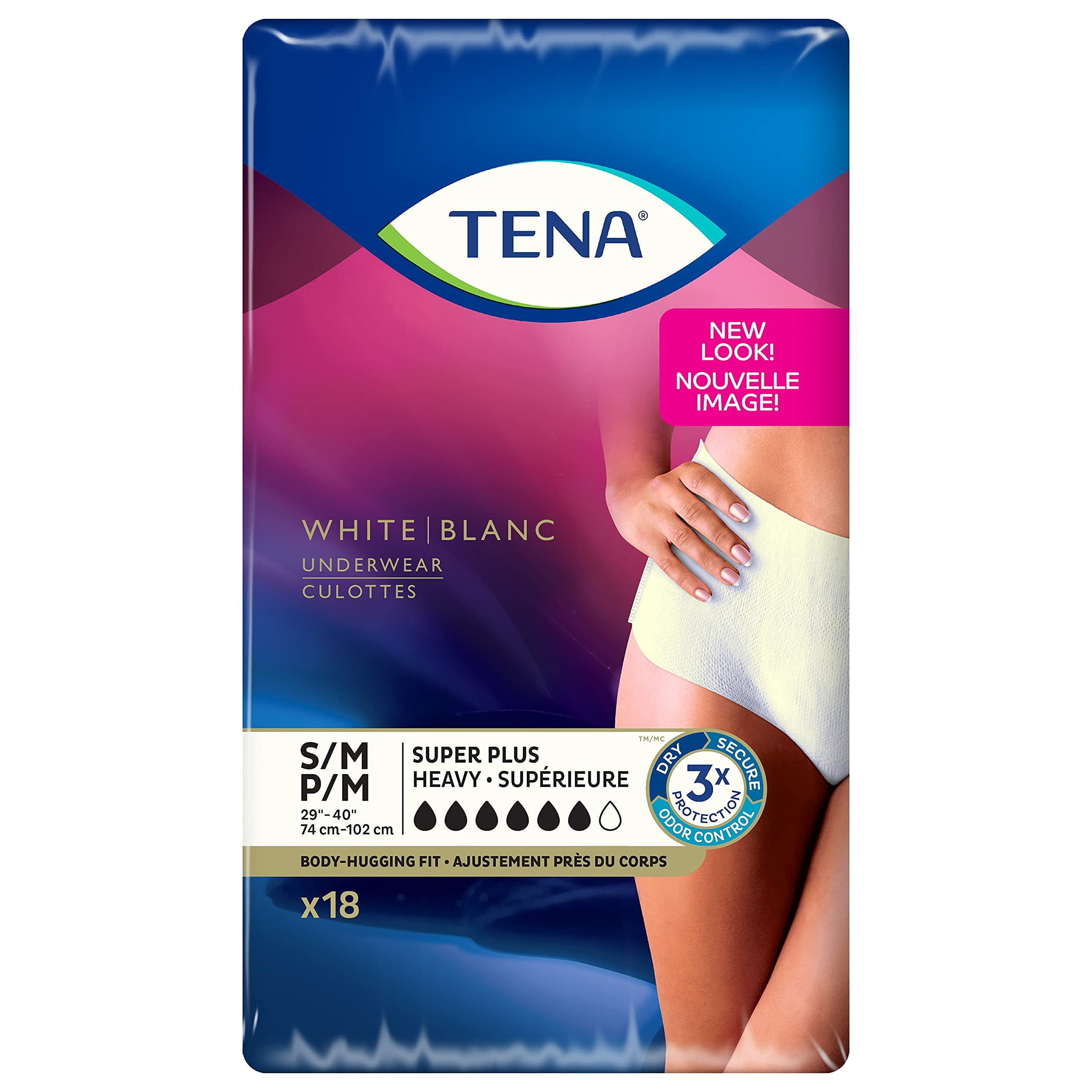 TENA Incontinence& Postpartum Underwear for Women, Maximum Absorbency, Small/Medium - 18 Count