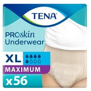 TENA Incontinence Underwear for Women, Maximum Absorbency, ProSkin , XLarge , 56 Count