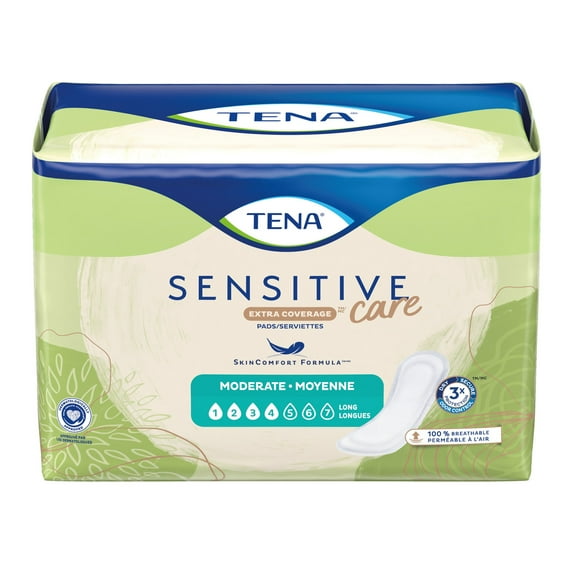 TENA Intimates Adult Bladder Control Pads, 12" Female Disposable Pads, 60 Count, 3 Packs, 180 Total