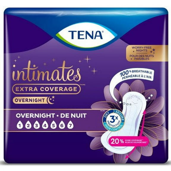 TENA Intimates Overnight Female Bladder Control Heavy Absorbency Disposable Pad, 28 Ct