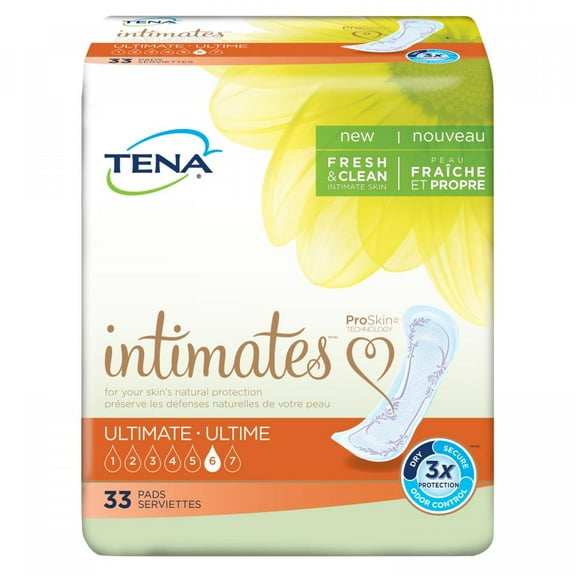 TENA Intimates Ultimate Pads, Heavy Absorbency, One Size Fits Most (16 Inch Length) - 33 Count