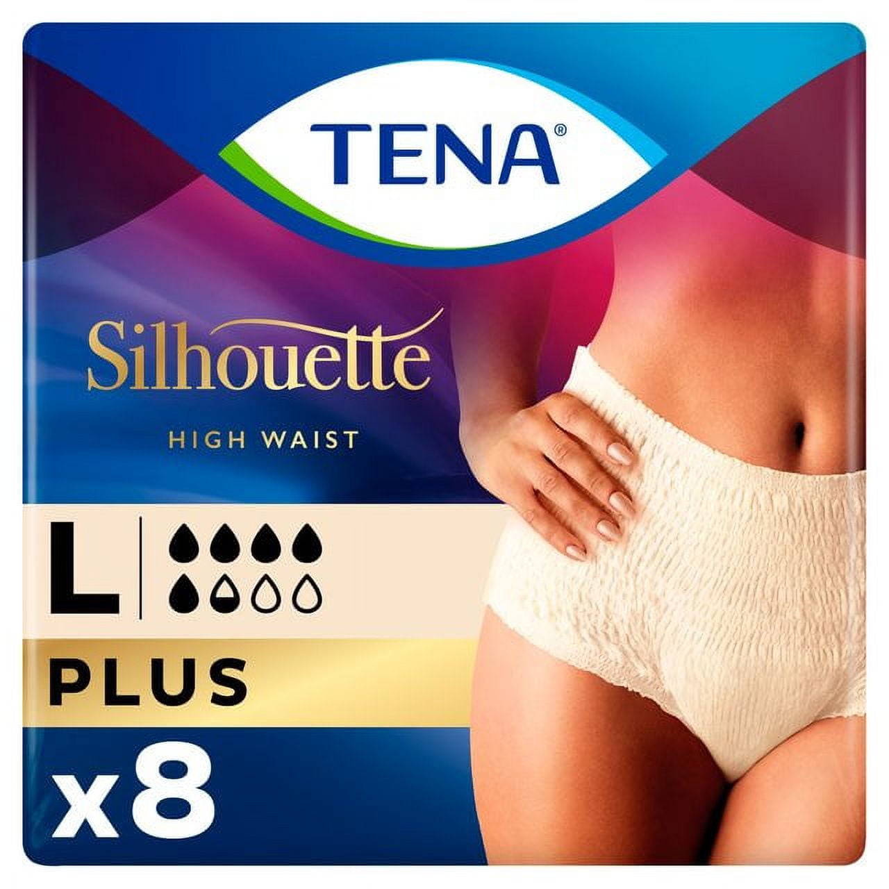 TENA Lady Silhouette Incontinence Pants Plus Large 8 per pack - European  Version NOT North American Variety - Imported from United Kingdom by  Sentogo