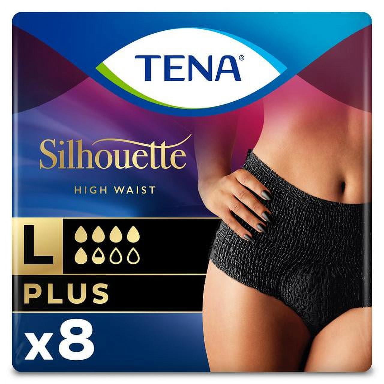 TENA Silhouette Black Incontinence Pads 18 pack, Toiletries