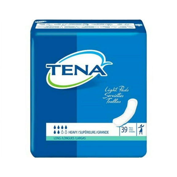 TENA Light Heavy Incontinence Pad, Unisex, 15 Inch Length, Heavy Absorbency, 39 Count