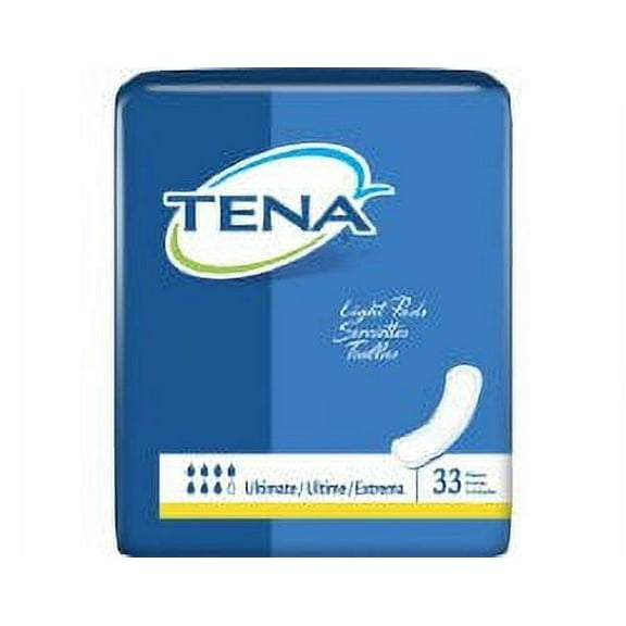 TENA Light Ultimate Bladder Control Pad 16 Inch Length Heavy Absorbency Dry-Fast Core One Size Fits Most Adult Disposable, 47709 - BAG OF 33