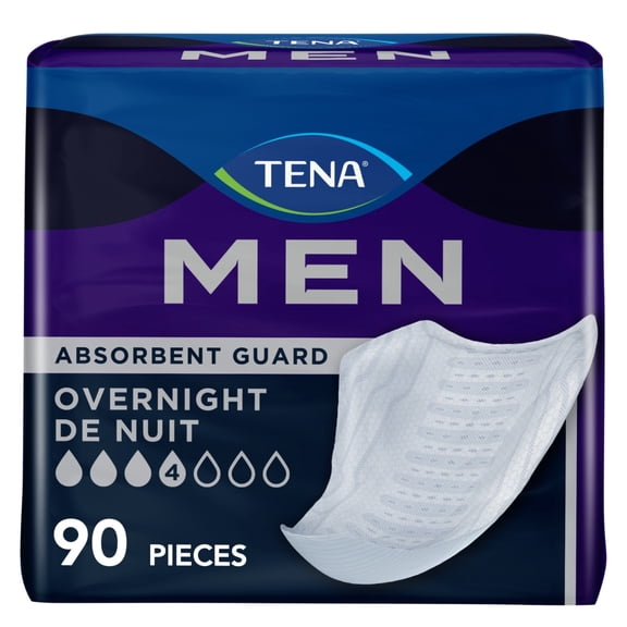 TENA Men Overnight Guards, Incontinence Pads for Men, 90 ct
