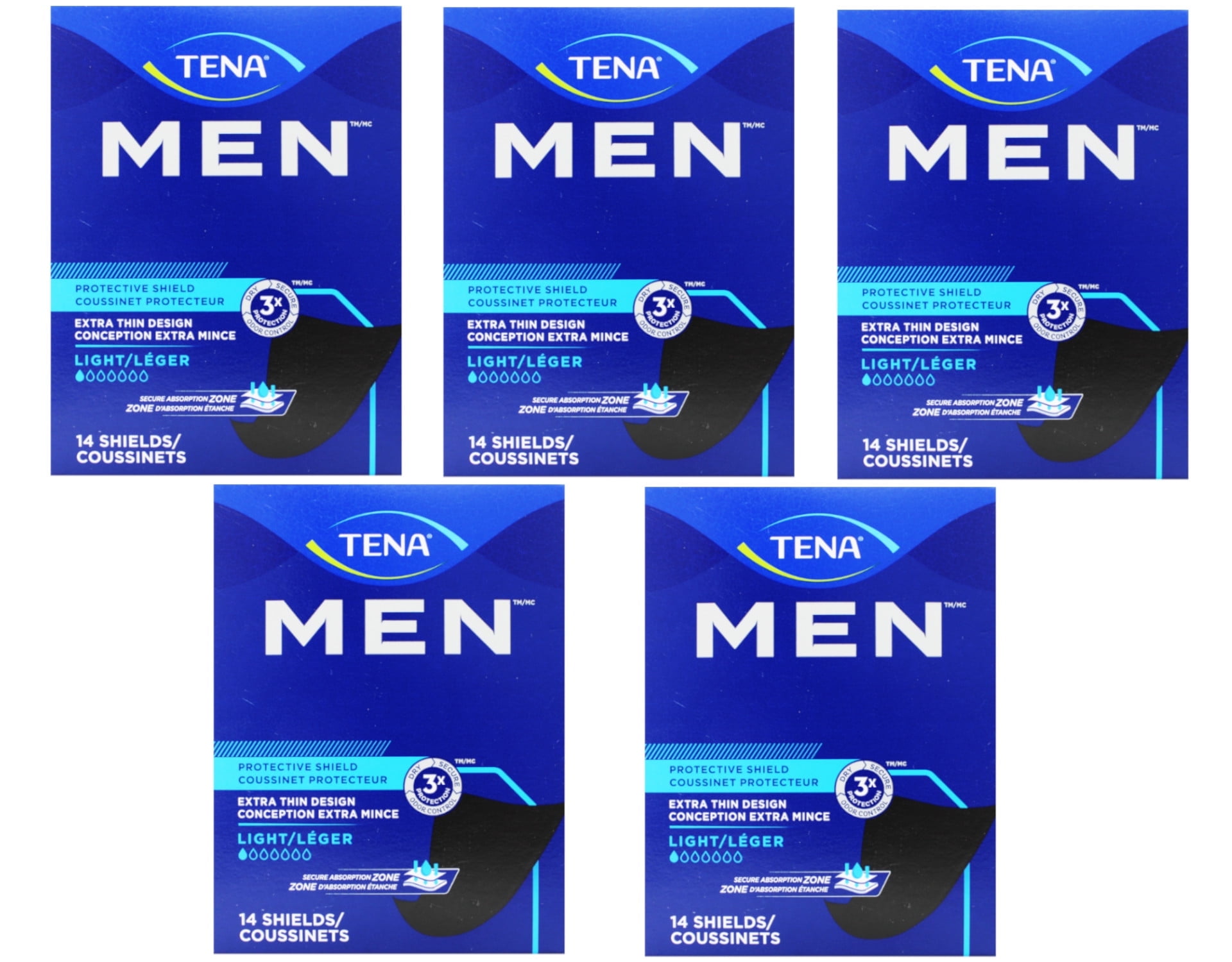 TENA Men Absorbent Protective Shield for Incontinence, Extra Light, 14 ...