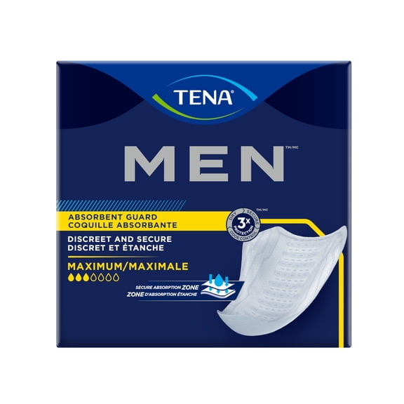 TENA Men Maximum Absorbance Incontinence Guard Pads, 20 ct