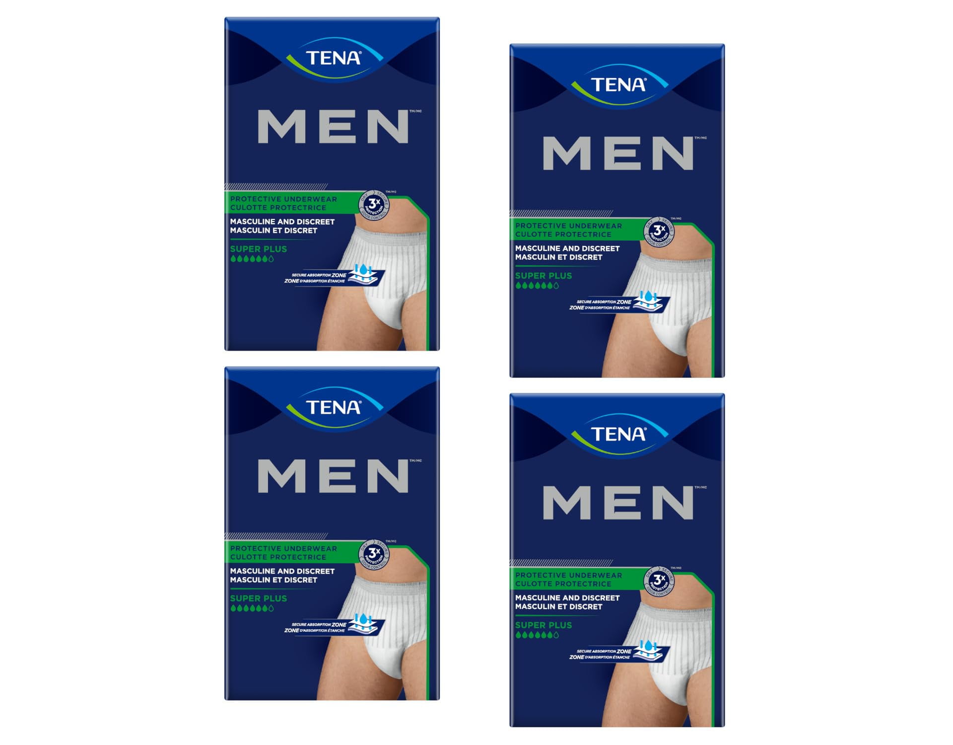 TENA Men Protective Underwear Super Plus, S/M (64 Count)