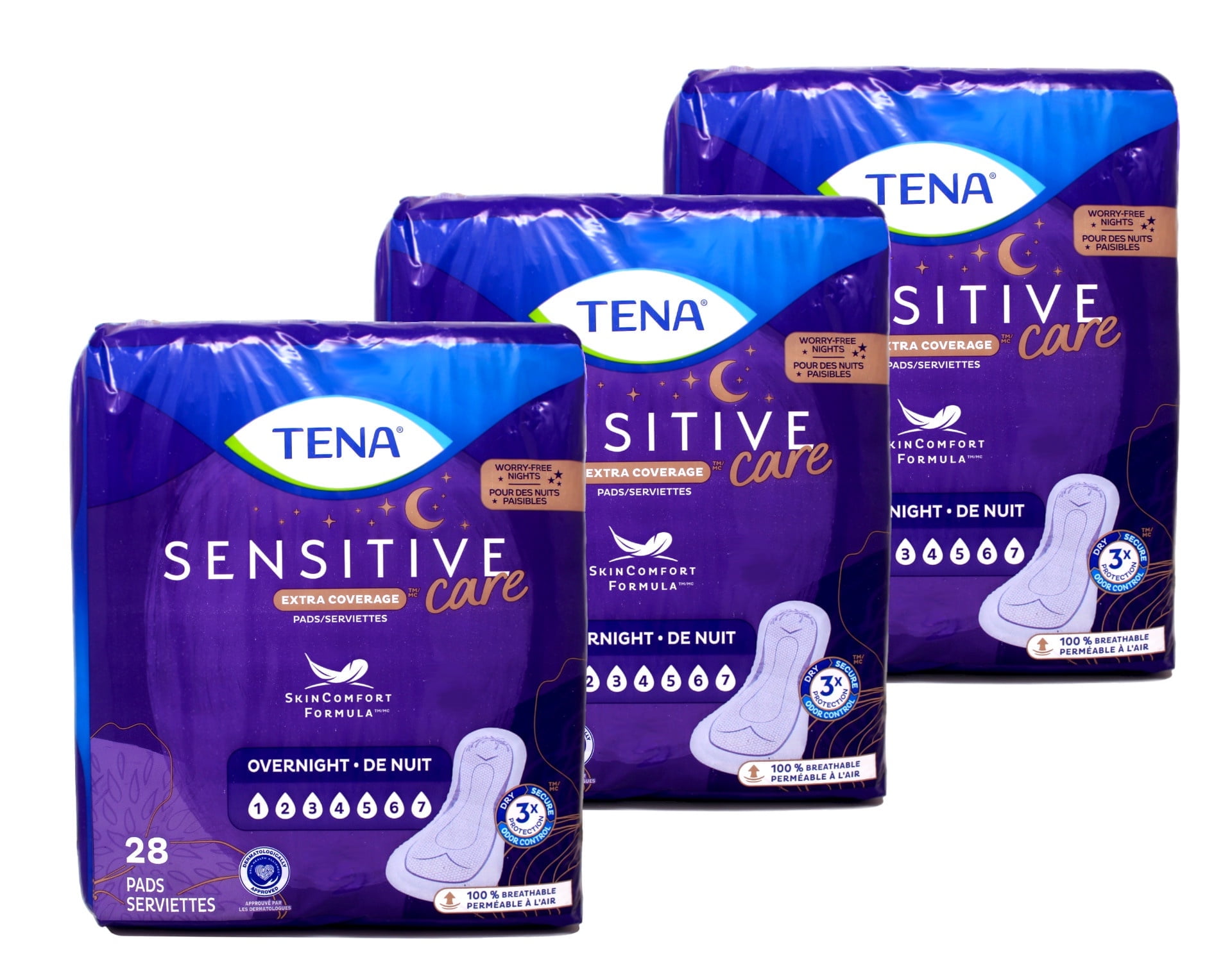 TENA Overnight Ultimate Full Coverage Overnight Pads - 3 pks of 28