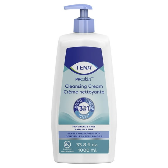 TENA ProSkin Cream Rinse-Free Body Wash Pump Bottle Unscented 33.8 oz. 64415 8 Ct