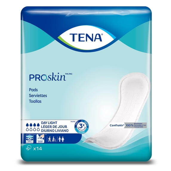 TENA ProSkin Day Light Unisex Incontinence Liner 2-Piece 13" L 62326, 84 Ct