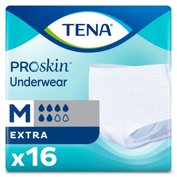 TENA ProSkin Extra Breathable Underwear, Incontinence, Disposable, Medium, 16 Ct